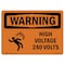 Signmission Safety Sign, OSHA WARNING, 5" Height, 7" Width, High Voltage 240 Volts, Landscape OS-WS-D-57-L-12175 - alternate 1